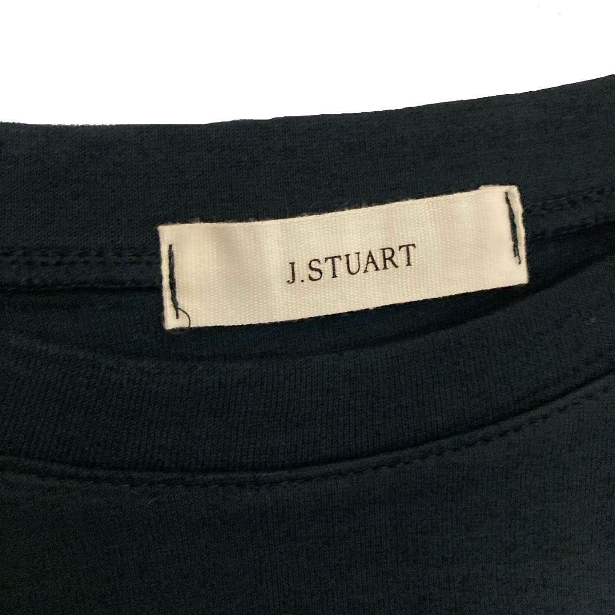 JSTUART バルーン袖カットソー 五分袖 Tシャツ トップス　黒