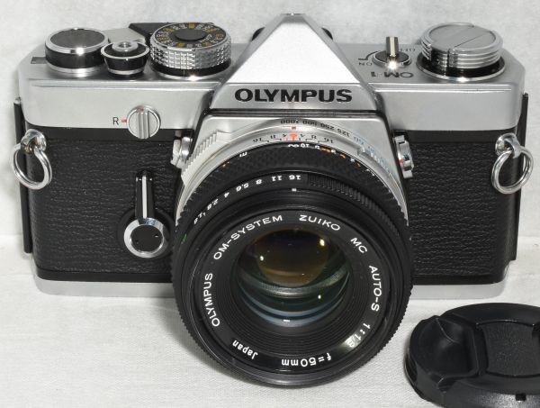 【整備/性能測定済】オリンパス　OM-1 MD＋ZUIKO 50mmF1.8 露出計NG(989565-90)