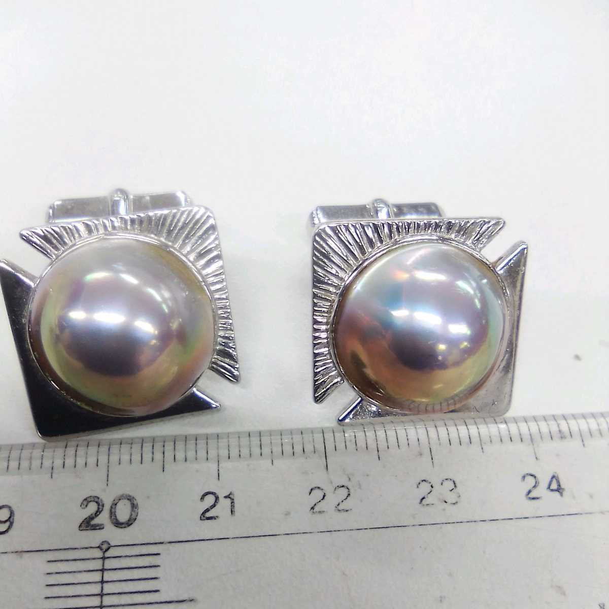 * is 3260H*...mabe pearl (mabe pearl ) approximately diameter 15 millimeter cuffs * tiepin ( tie tack ) silver Mark stamp equipped * postage included *