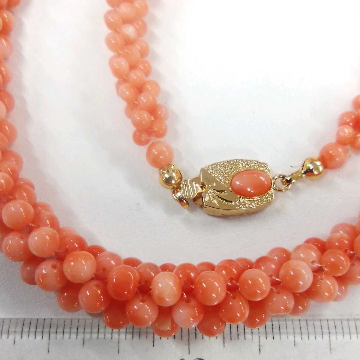 * is 3361H* coral .. coral color series solid . design necklace 43 centimeter * postage included *