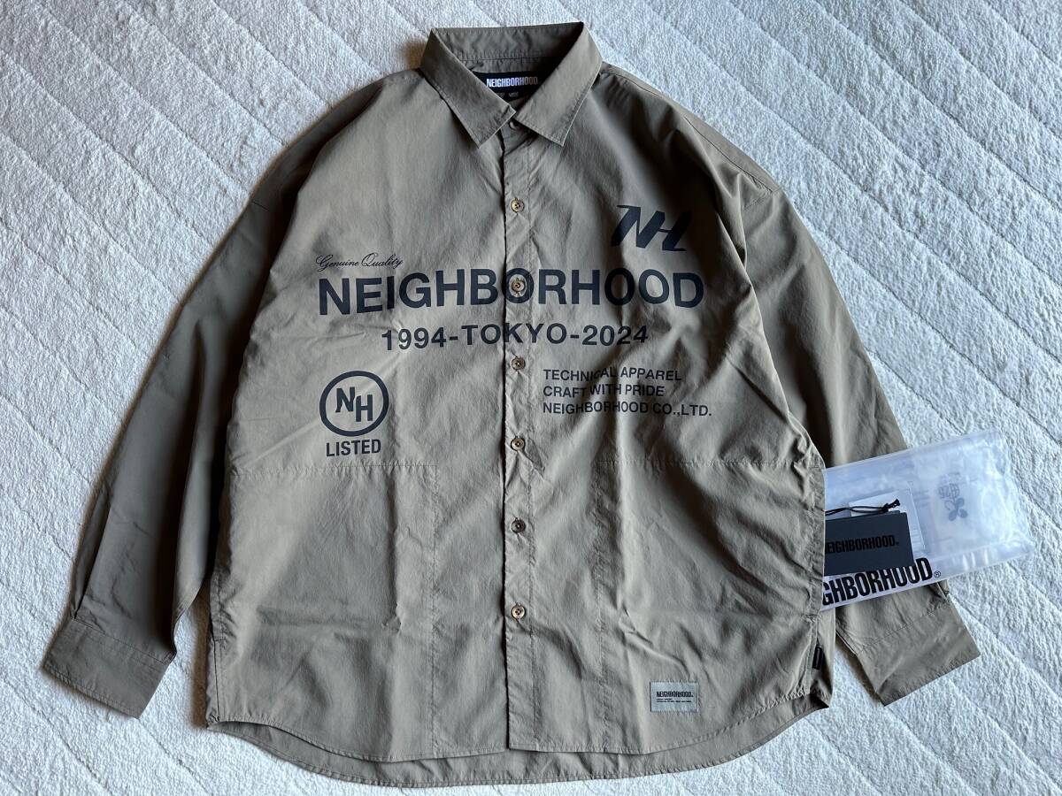 24春夏　Lサイズ　オリーブドラブ　OVER SHIRT LS 　ネイバーフッド　NEIGHBORHOOD　(241SPNH-SHM03)　新作_画像2