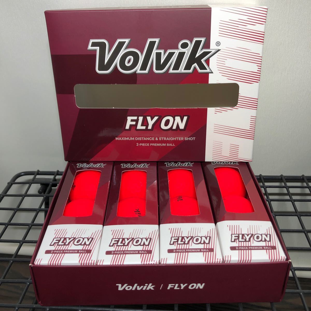 volvikFLYON 2ピース　ゴルフボール　マット　レッド　1ダース12球_画像1