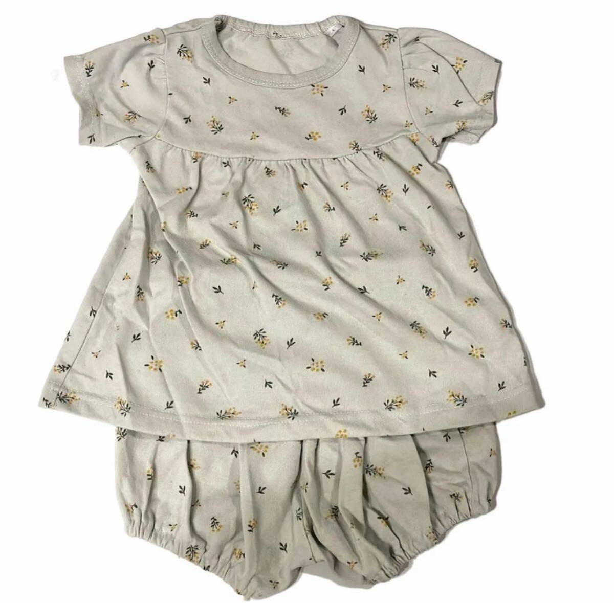  детская одежда короткий рукав выставить 80 размер цветочный принт Kids tops короткий рукав футболка девочка cut and sewn зеленый младенец брюки 