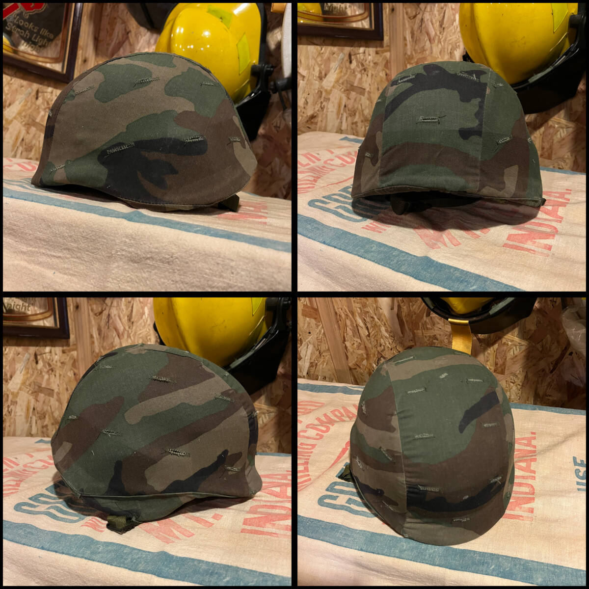 [ rare goods! the US armed forces use ]PASGT U.S ARMY military war . helmet with cover L size America Vietnam war camouflage flitsu