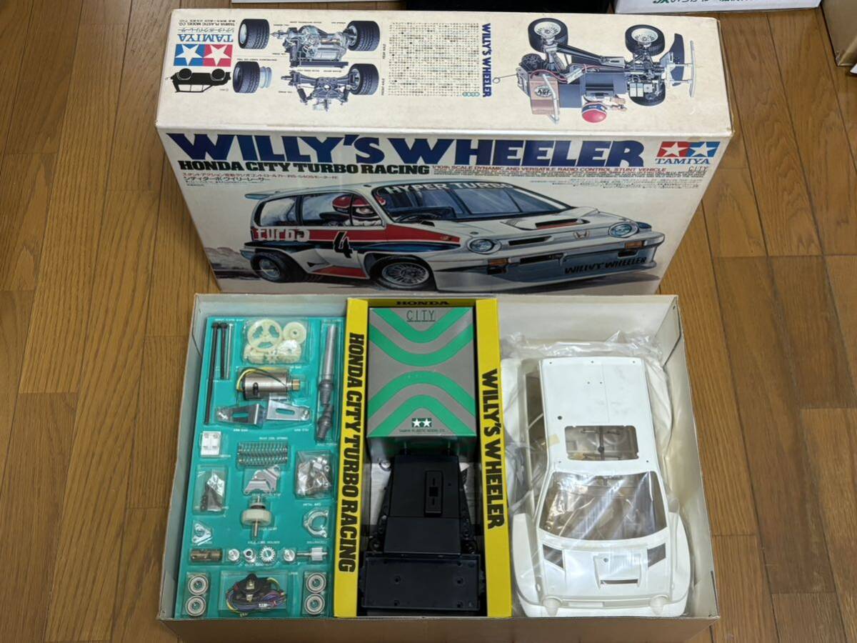 ◇タミヤ TAMIYA『シティターボ ウイリーレーサー 』未組立品　当時物 WILLY'S WHEELER HONDA CITY TURBO RACING_画像1