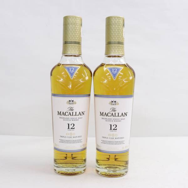 【2本セット】MACALLAN（マッカラン）12年 トリプルカスク ハーフボトル 40％ 350ml I24C300008の画像1