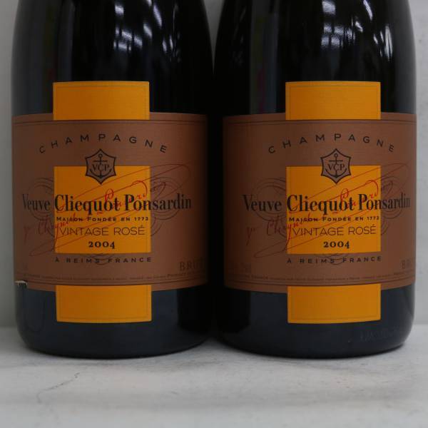 1円~【2本セット】Veuve Clicquot Ponsardin（ヴーヴクリコポンサルダン）ヴィンテージ ロゼ 2004 12％ 750ml N24C150073の画像2