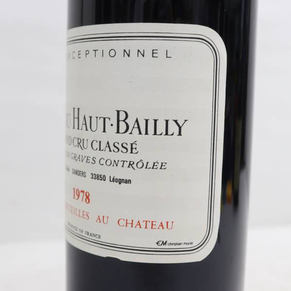 CHATEAU HAUT BAILLY（シャトー オー バイィ）1978 14％未満 750ml O24D060032の画像7