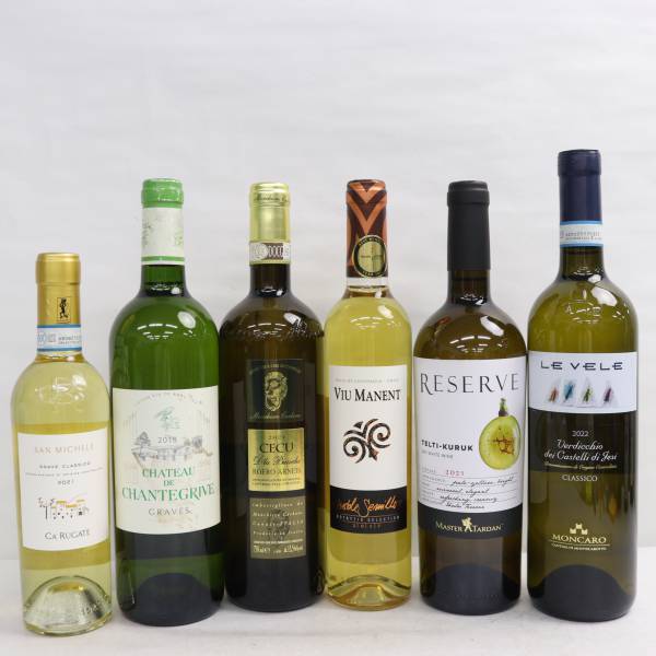 【6本セット】ワイン各種（サン ミケーレ ソアーヴェ クラッシコ 2021 12% 375ml 等）S24D040092の画像1