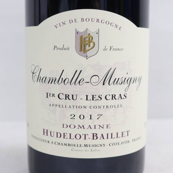 1円~ HUDELOT-BAILLET（ユドロ バイエ）シャンボールミュジニー プルミエクリュ レ クラ 2017 13.5％ 750ml X24D090068の画像2