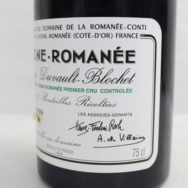 DRC VOSNE-ROMANEE（ヴォーヌロマネ）プルミエクリュ キュベ デュボー ブロシェ 1999 サントリー 12.5％ 750ml X24D110074の画像7