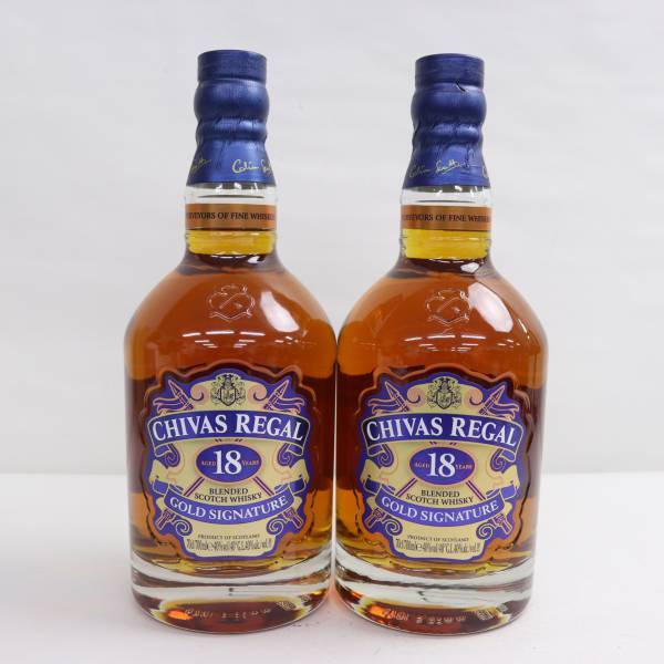 【2本セット】CHIVAS REGAL（シーバスリーガル）18年 ゴールドシグネチャー 40％ 700ml T24D110151の画像1