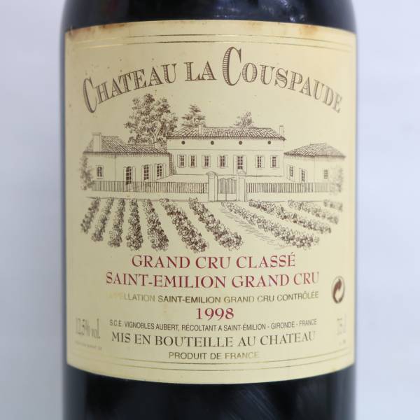 CHATEAU LA COUSPAUDE（シャトー ラ クースポード）1998 12.5％ 750ml ※液面低下・液漏れ跡 X24D220007_画像2