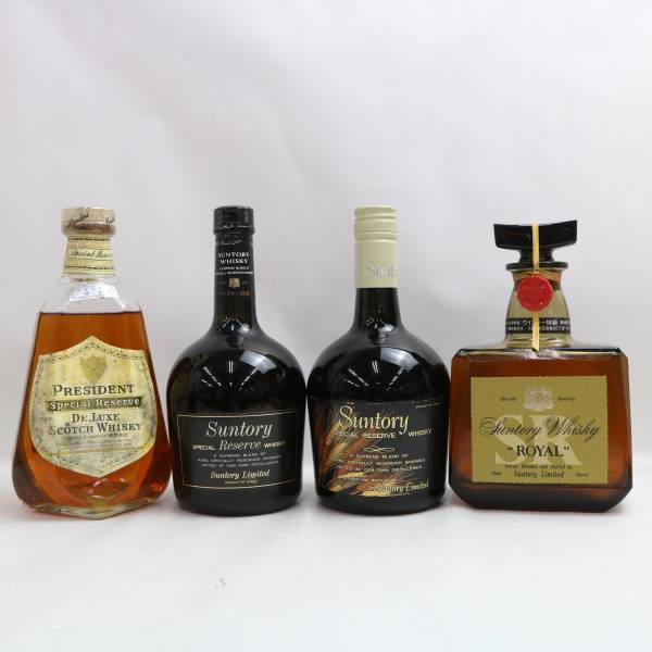 【4本セット】ウイスキー各種（サントリー ローヤル SR 43％ 720ml 等）X24D230101の画像1
