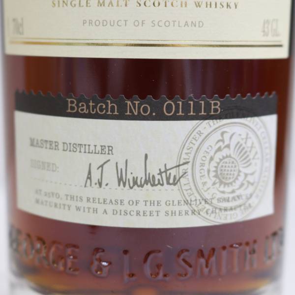 1円~GLENLIVET（グレンリベット）25年 XXV 43% 700ml M24D210010_画像6