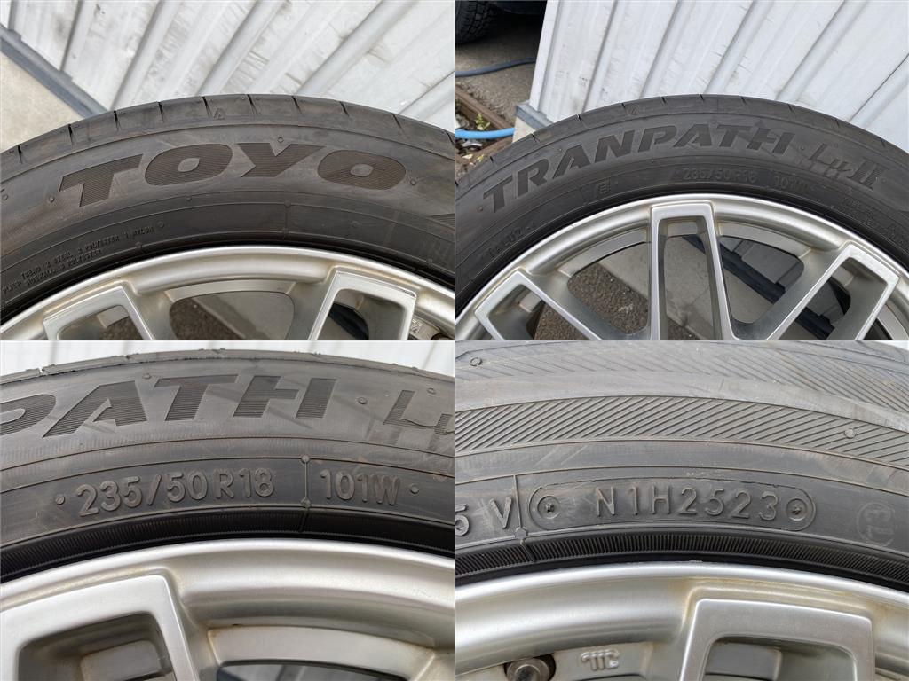 ★富山発 2023年製!! レクサス LS着用 Weds Delmore 18インチ アルミ PCD120 TOYO TRANPATH LuⅡ 235/50R18 直接引取 売切の画像5