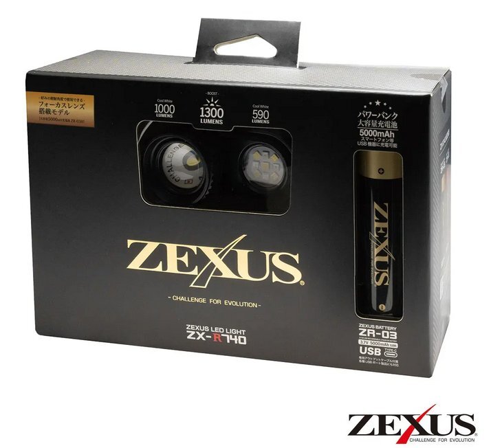 2024年発売ハイエンドモデル！冨士灯器 ZEXUS LEDヘッドライト ZX-R740 充電タイプ電池ZR－０3装備 釣りつり アウトドア_画像1