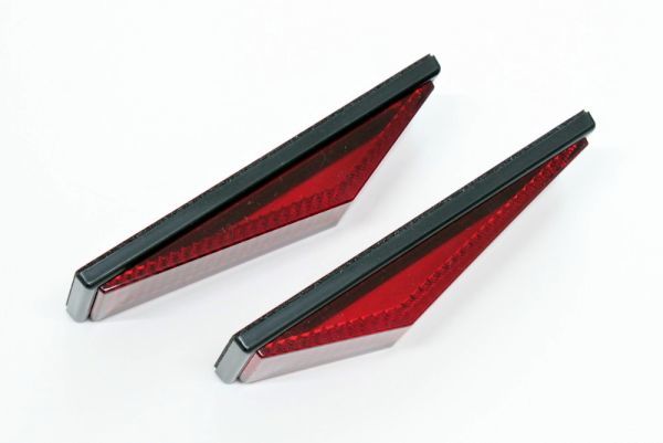 汎用ブラック枠付き リフレクター 大 レッド 赤 黒 フレーム バンパー リア サイド テール エアロ 反射材 反射板 LED は無し カー用品 部品_画像7