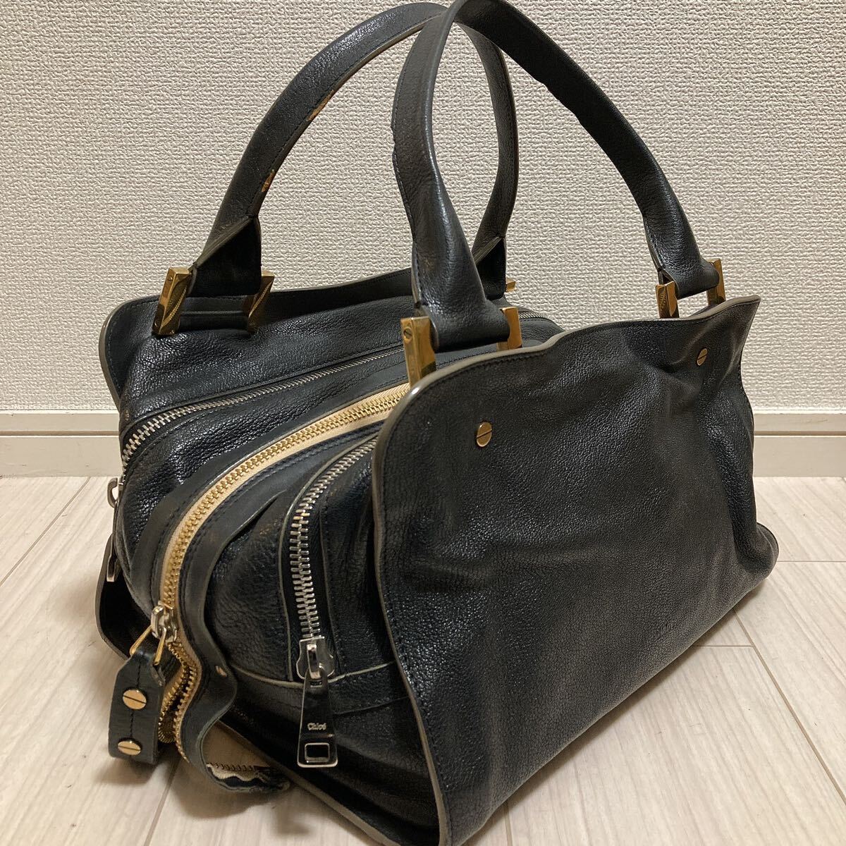 希少 Chloe クロエ メンズ レディース 肩掛け トートバッグ ワンショルダーバッグ 黒 ブラック 本革 牛革 レザー ヴィンテージ ブランド|Yahoo!フリマ(旧PayPayフリマ)
