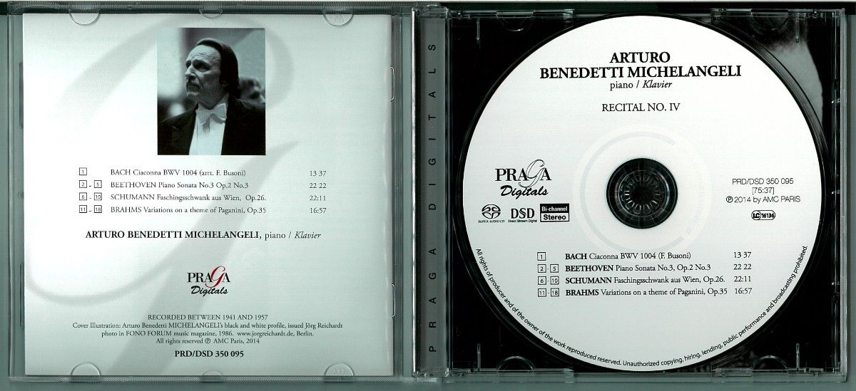 【輸入盤SACD】A.B. ミケランジェリ：バッハ、ベートーヴェン、シューマン、ブラームス（ミケランジェリ・リサイタル 第4集）