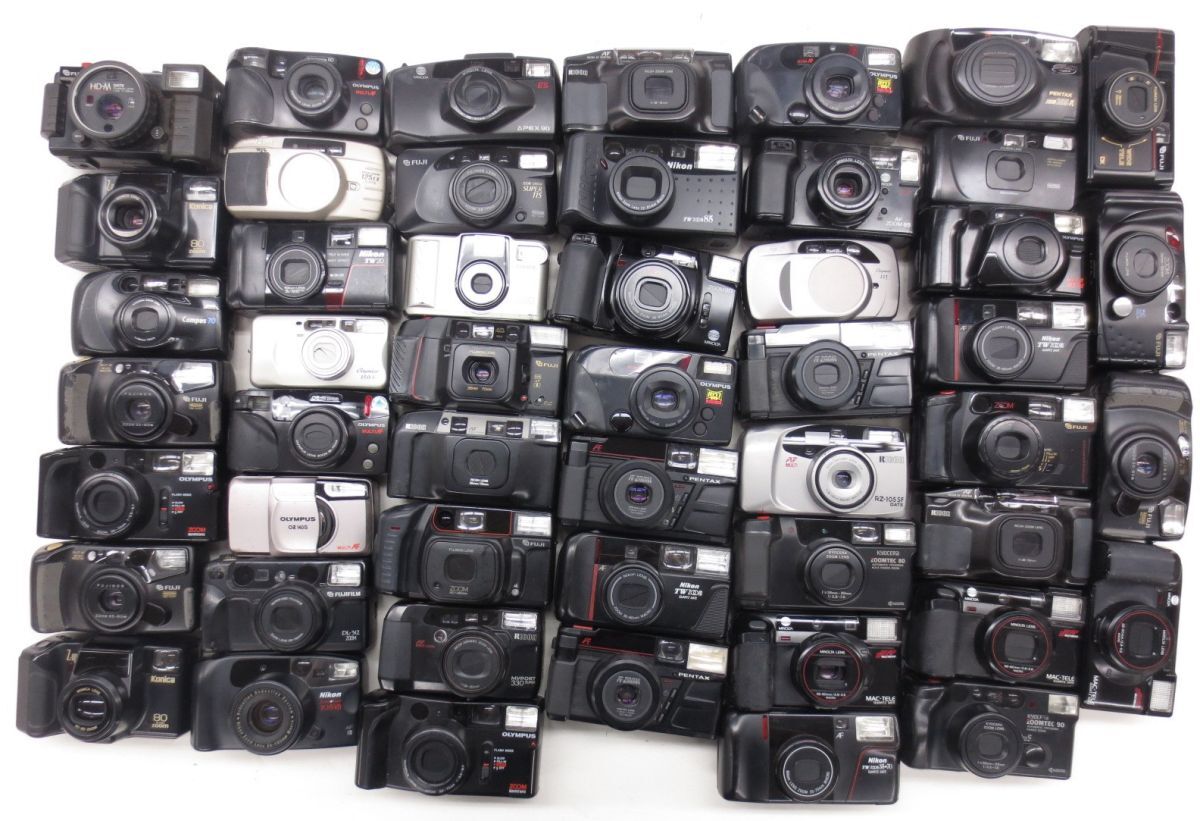 (4952U)ジャンク ズームカメラ Nikon TWZOOMQD/MINOLTA MAC-TELEQD/RICOH zoom-70DATE 等 まとめてセット 50台 動作未確認 同梱不可_画像1