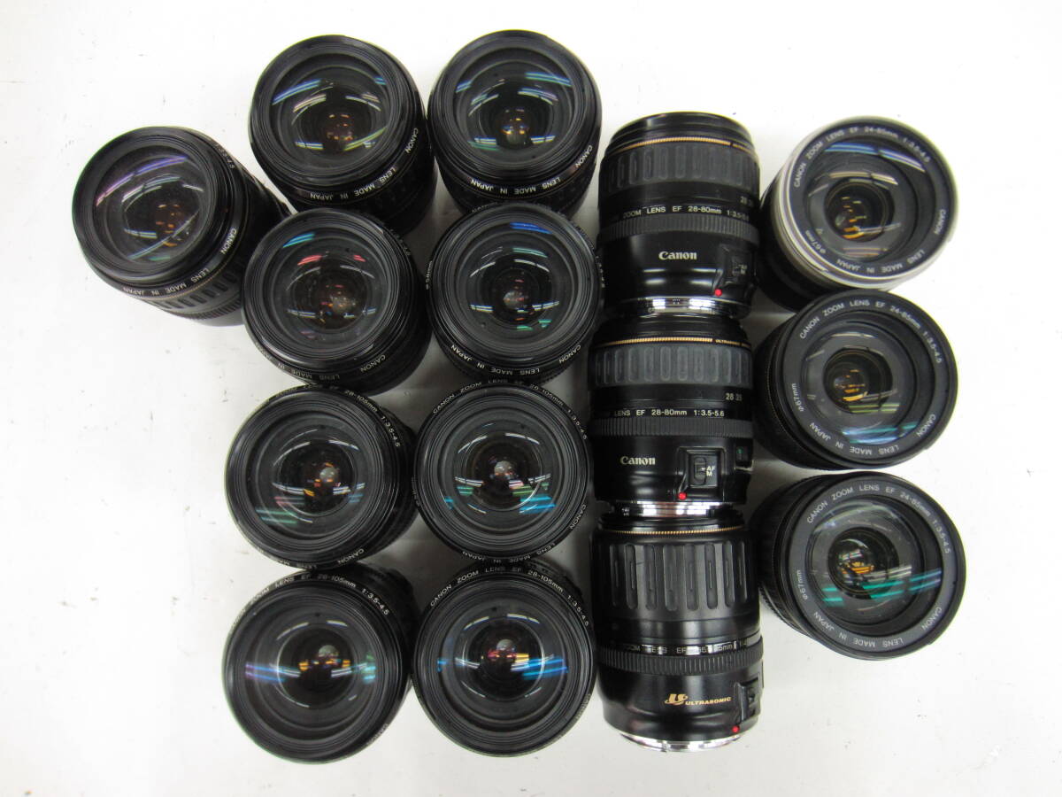 (4878K)ジャンクCanonキヤノンEF 24-85mm3.5-4.5 28-80mm3.5-5.6 28-105mm3.5-4.5 35-135mm4-5.6 まとめてセット15点 動作未確認 同梱不可の画像1