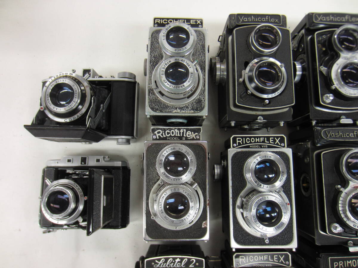 (4908K)ジャンクBeautyflex lubitel2 PRIMOFLEX RICOHFLEX MODEL ⅦS Yashicaflex OlympusSix等まとめて大量セット22点動作未確認同梱不可の画像4