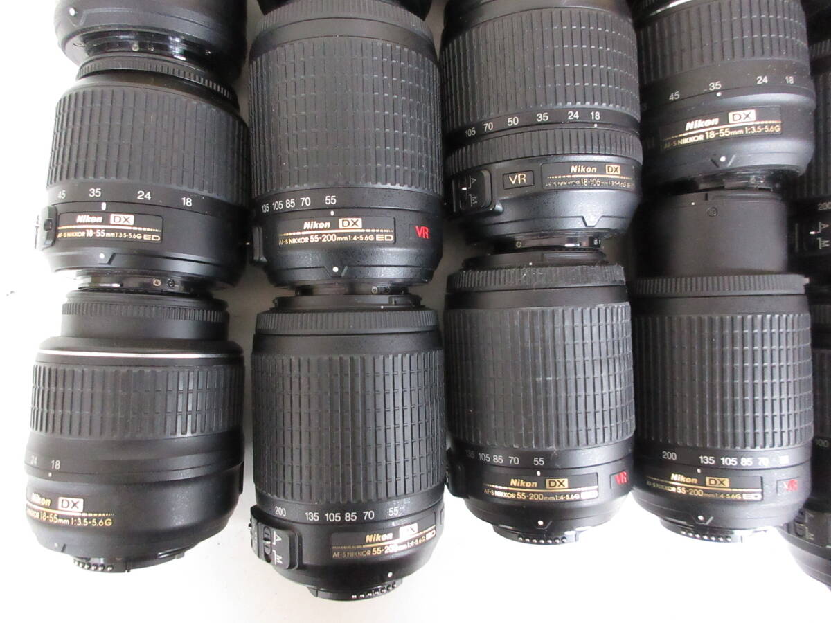 (4928N)ジャンク Nikon DX AF-S NIKKOR -18-55mm 3.5-5.6G ED AF-P -18-55mm 3.5-5.6G VR等ニコンまとめてセット 20本 動作未確認 同梱不可