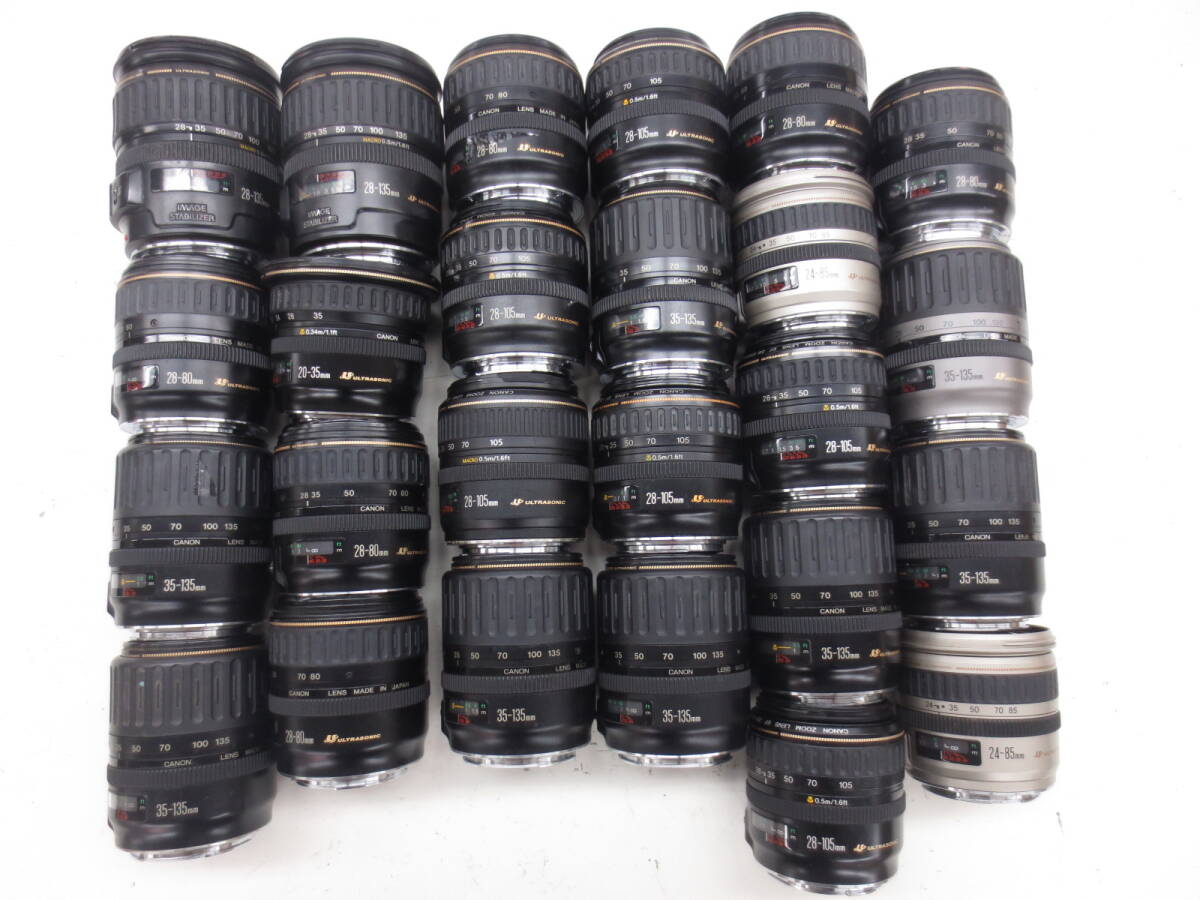 (4945U)ジャンク Canon EF24-85mm 3.5-4.5 28-80mm 3.5-5.6 35-135mm 4-5.6 等 キヤノン まとめてセット 25本 動作未確認 同梱不可_画像1