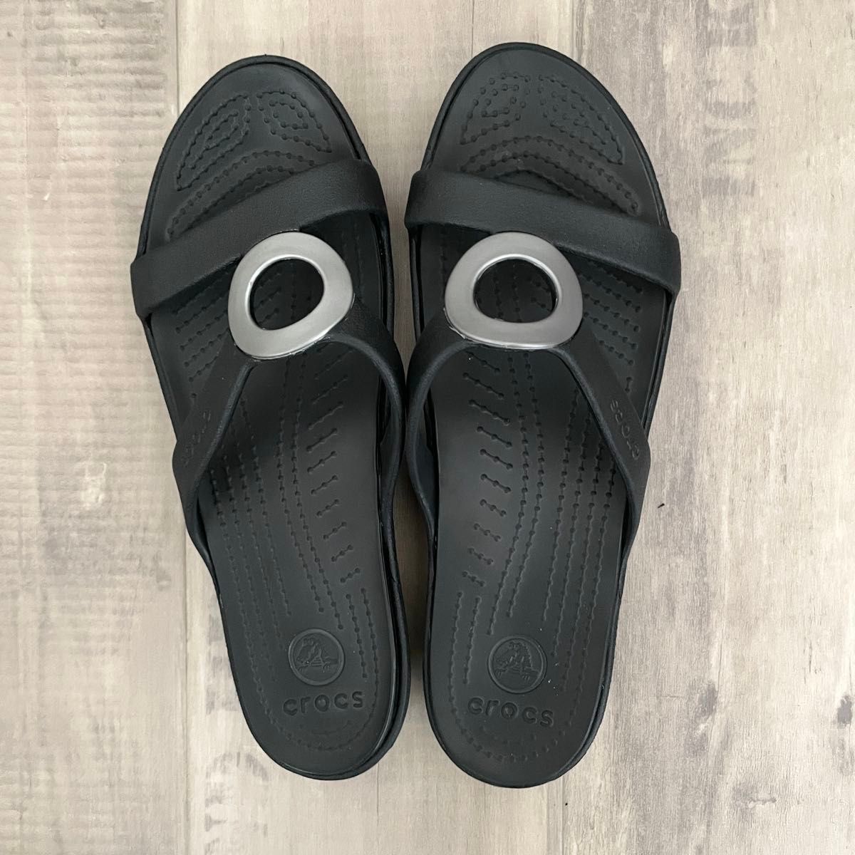 【crocs】 クロックス サンダル ミュール レディース 黒 ブラック 匿名配送 夏靴 25.0