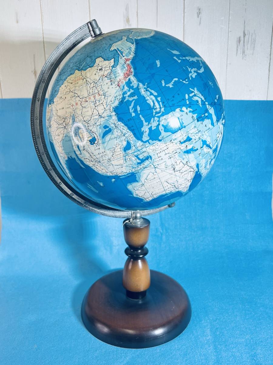  rare article [25cm globe ] used stationery education old world map interior East Germany west Germany sobieto ream . etc. antique mania Showa Retro 