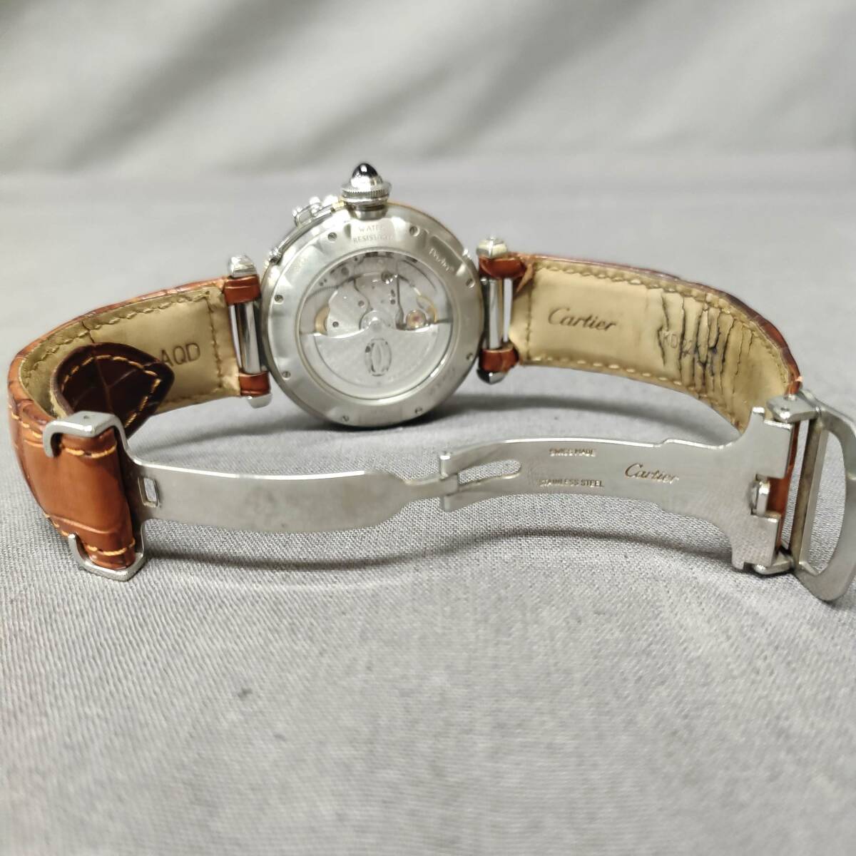 060411 262912 Cartier カルティエ 2378 パシャ 自動巻き 裏スケルトン メンズ ブランド 腕時計 稼働品 USED品の画像7