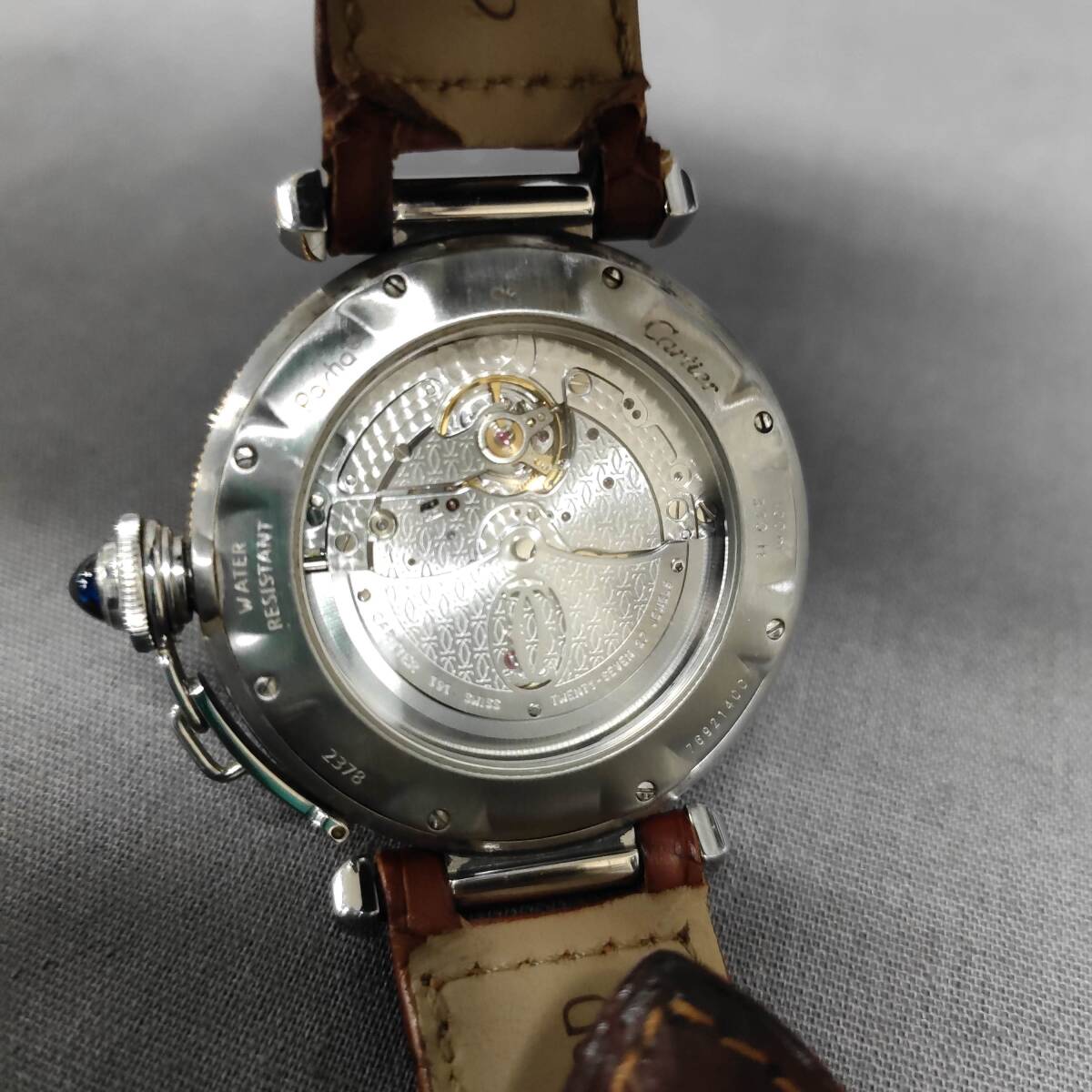 060411 262912 Cartier カルティエ 2378 パシャ 自動巻き 裏スケルトン メンズ ブランド 腕時計 稼働品 USED品の画像6