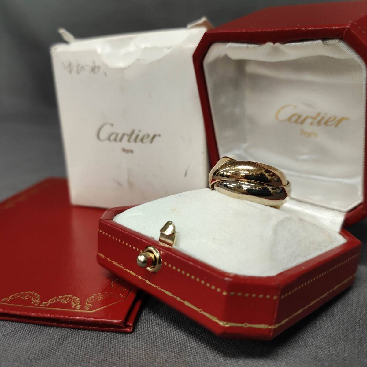 060419 260897 Cartier カルティエ 3連スリーカラーリング 18K 750刻印 ブランドアクセサリー 指輪 リング ファッション小物の画像1