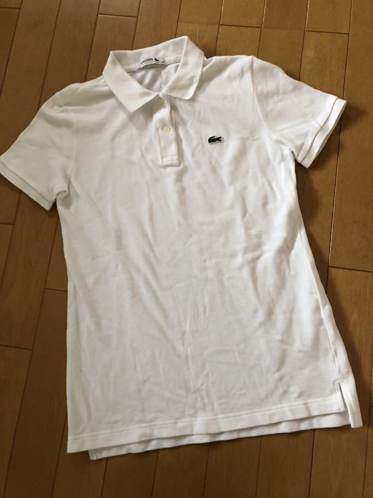 未着用新品◆ラコステ　LACOSTE コットン１００％ポロシャツ◆白