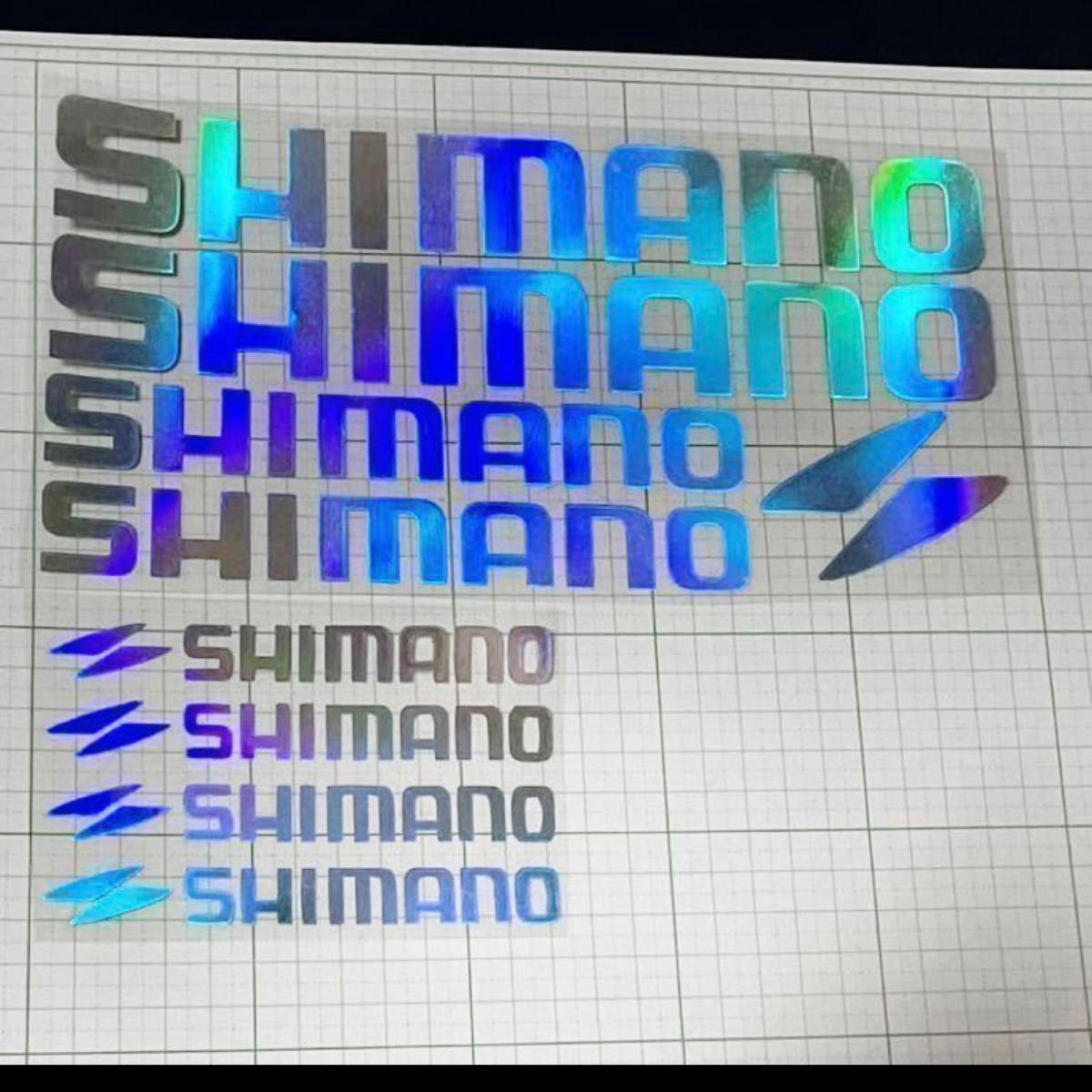 BIG◆ロードバイクステッカー shimano①シマノ 釣り 車体 フレーム レインボー 防水ステッカー ギャルソンシール 自転車