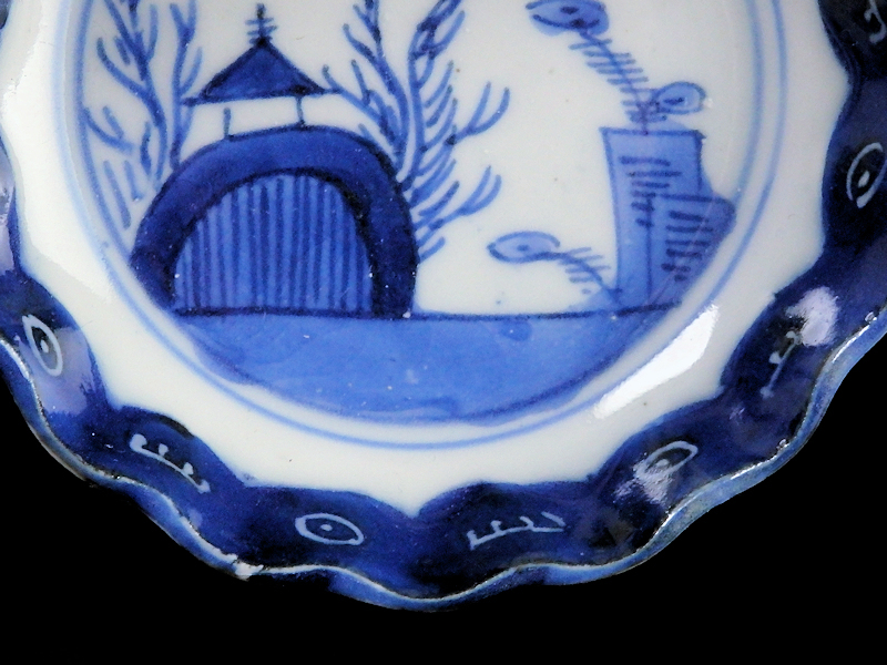 *. heart * CPu-098mS old Imari blue and white ceramics ...... map . height legume plate hand salt plate 2 sheets 