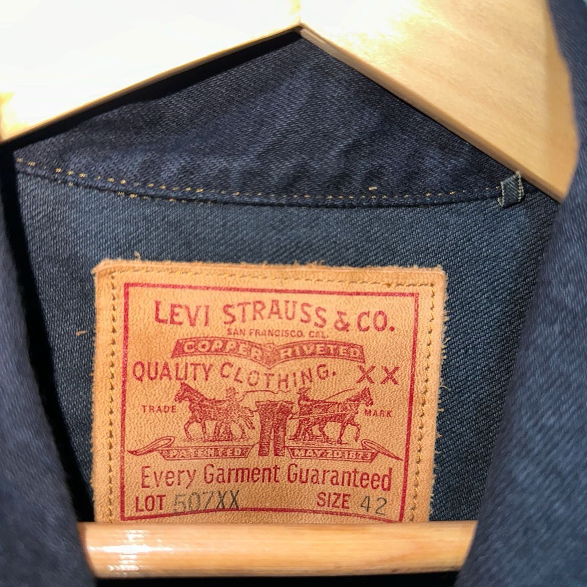 LEVI'S リーバイス LVC ビンテージクロージング 507XX 42サイズ ブラックデニム セカンドジャケット 1953