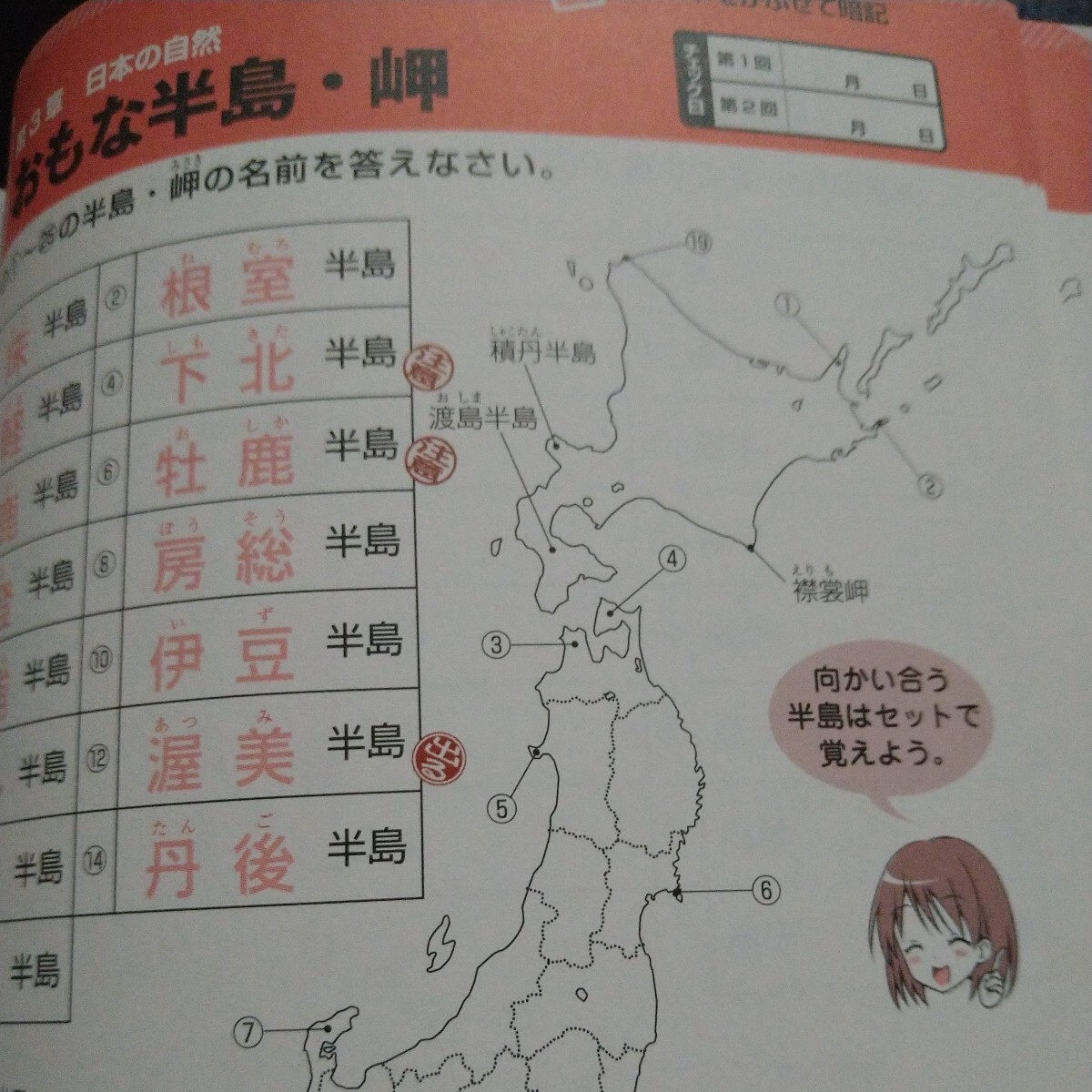 未使用 美品 中学入試 白地図 暗記の天才 学研47都道府県 暗記カードつき_画像5