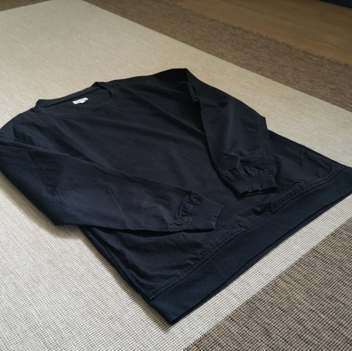 stevenalan / スティーブンアラン　AZM RIB P/OVER　Tシャツ　ロンT　長袖　サイドポケット　ブラック