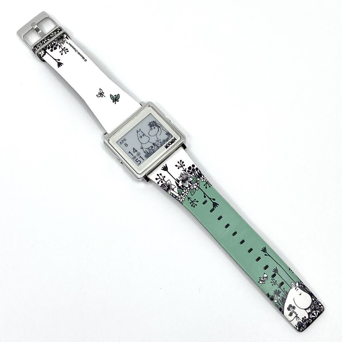  rare MOOMIN wristwatch smart key .n bus Moomin to roll digital W1-MM10110 quartz quartz silver silver EPSON Epson Y724