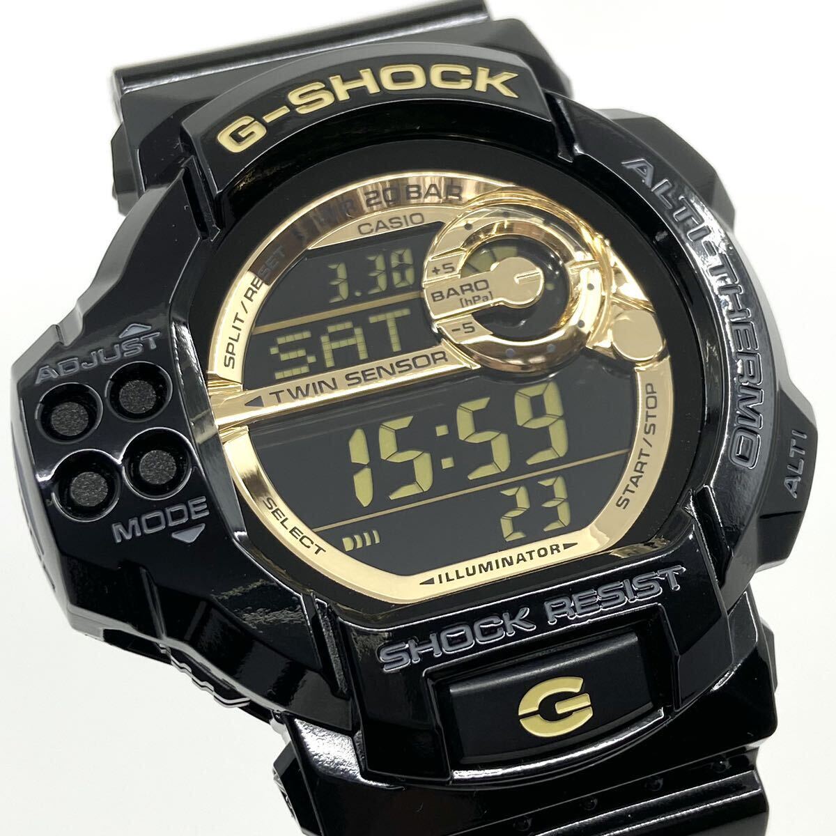 箱付き 美品 CASIO G-SHOCK ツインセンサー 腕時計 デジタル GDF-100GB ゴールド ブラック 金 黒 カシオ Gショック Y692の画像5