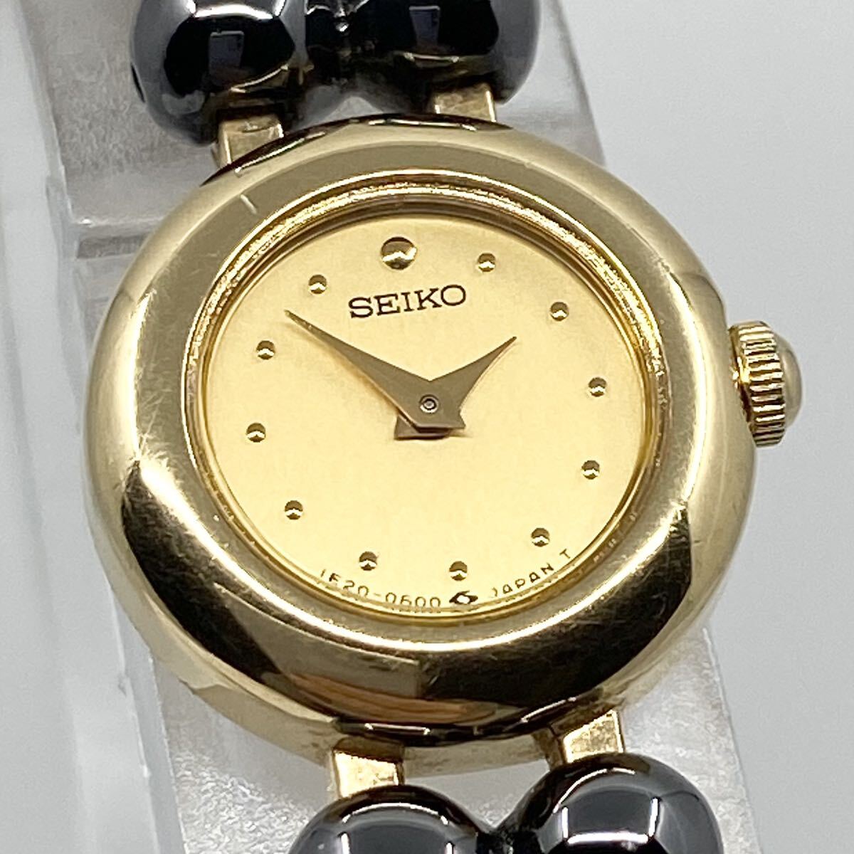 SEIKO 腕時計 ブレスウォッチ ラウンド ドットインデックス 2針 クォーツ quartz ゴールド 金 セイコー Y733_画像4