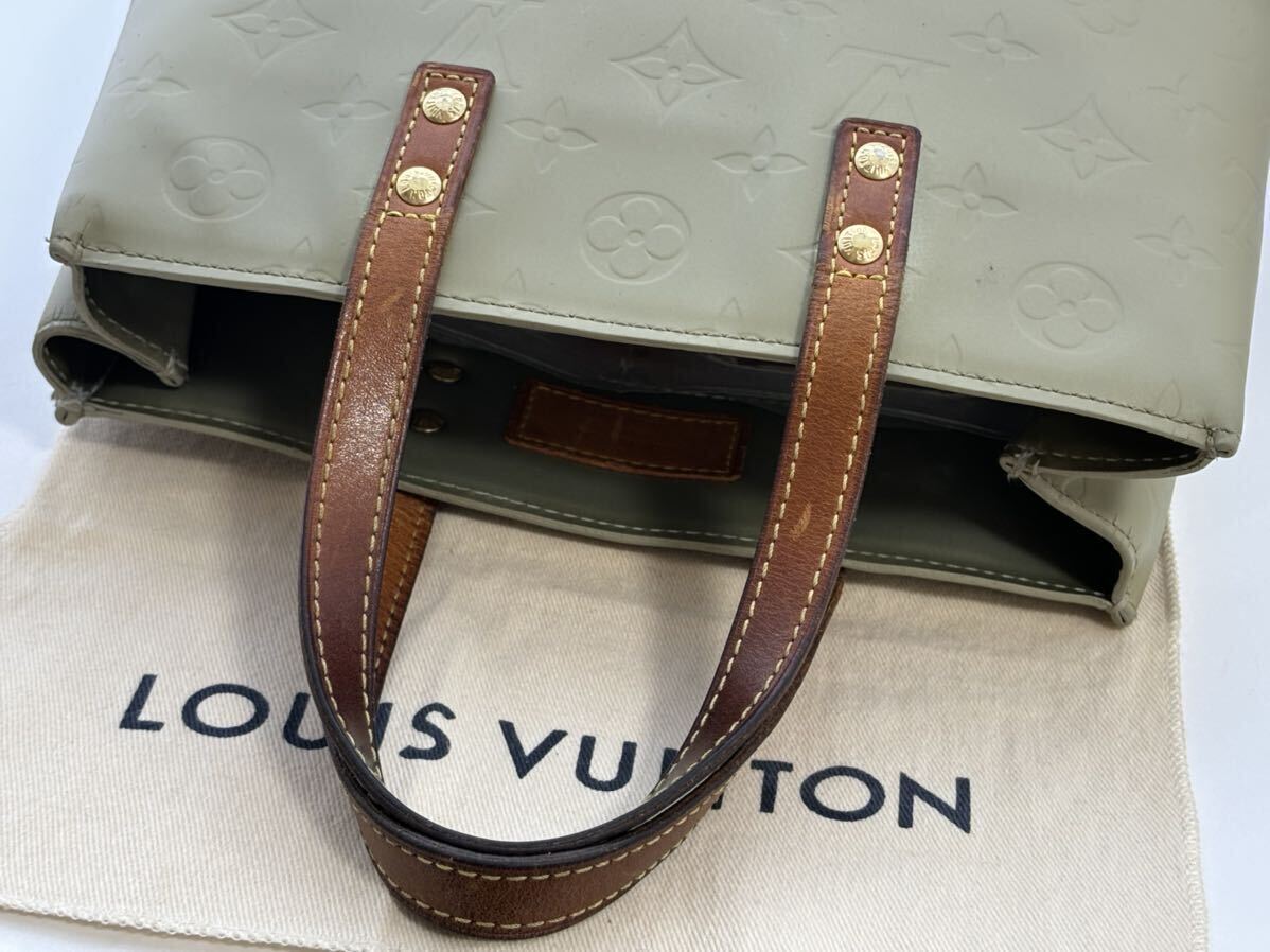 1円《美品》LOUIS VUITTON ハンドバッグ ヴェルニ リードPM トート モノグラム ルイヴィトン マット アースカラー グリーンベージュ系_画像3