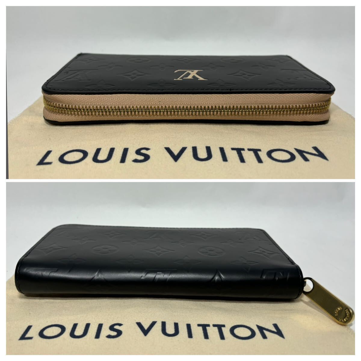 1円《極美品》LOUISVUITTON ルイヴィトン 長財布 ヴェルニ 1198 ジッピーウォレット モノグラム マットラウンドファスナー アースカラーの画像3