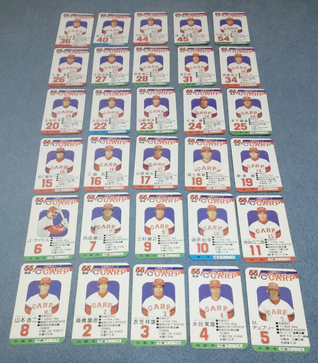 タカラ プロ野球カードゲーム 57年度版 広島東洋カープ 外箱ありの画像1