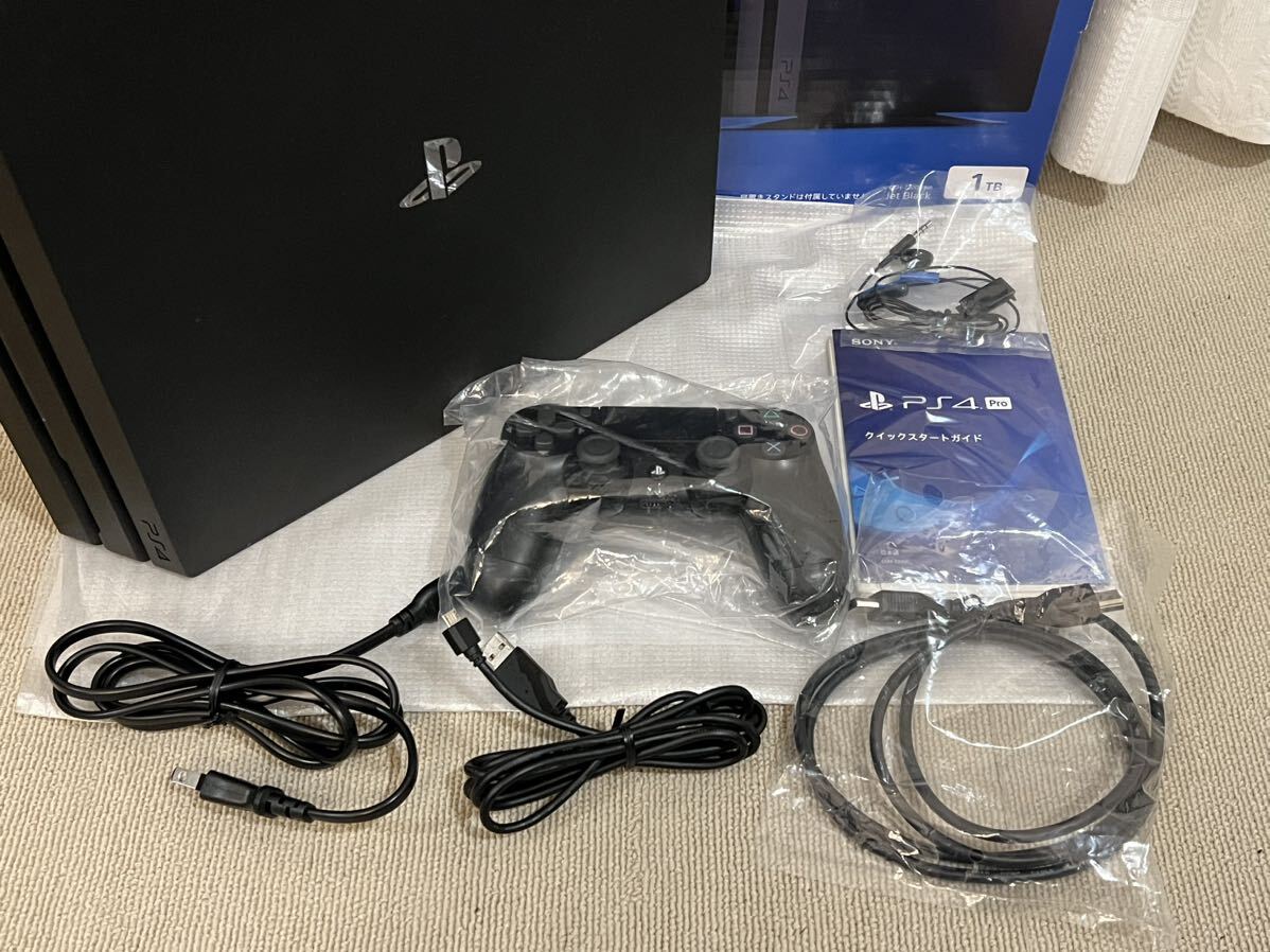 PS4 Pro 本体 セット 1TB ブラック SONY PlayStation4 CUH-7200B 初期化 動作確認済 プレステ_画像2