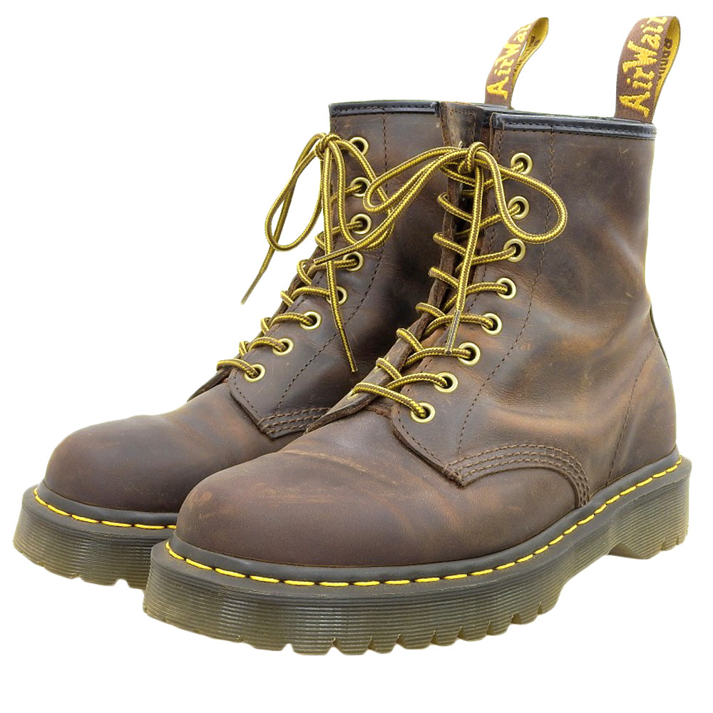 DR.MARTENS ドクターマーチン クレイジーホース 8ホール ブーツ シューズ メンズ ダークブラウン UK8 1460BEXの画像2