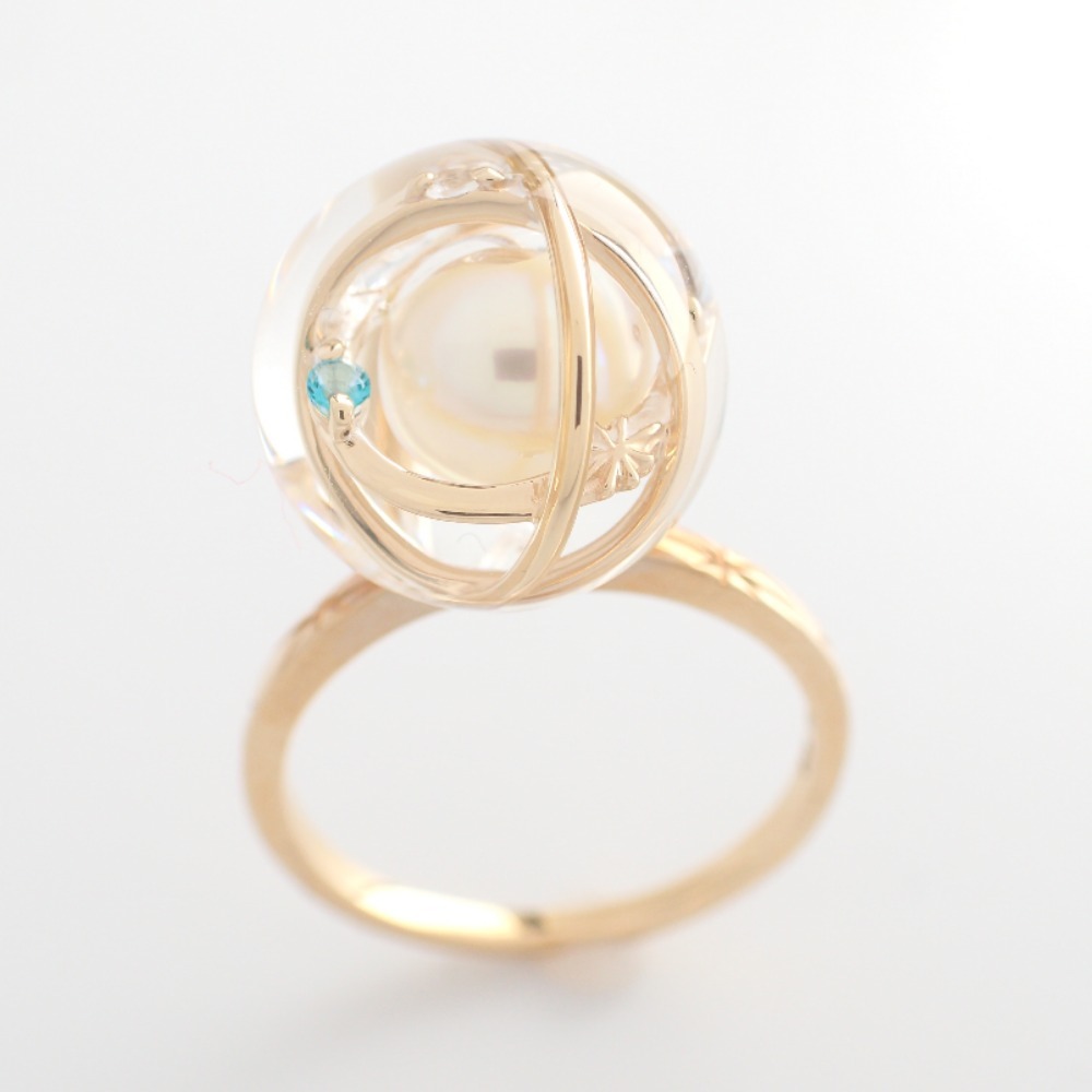  beautiful goods STAR JEWELRY Star Jewelry K10 CLEAR COSMIC acrylic fiber pearl ring * ring yellow gold lady's 