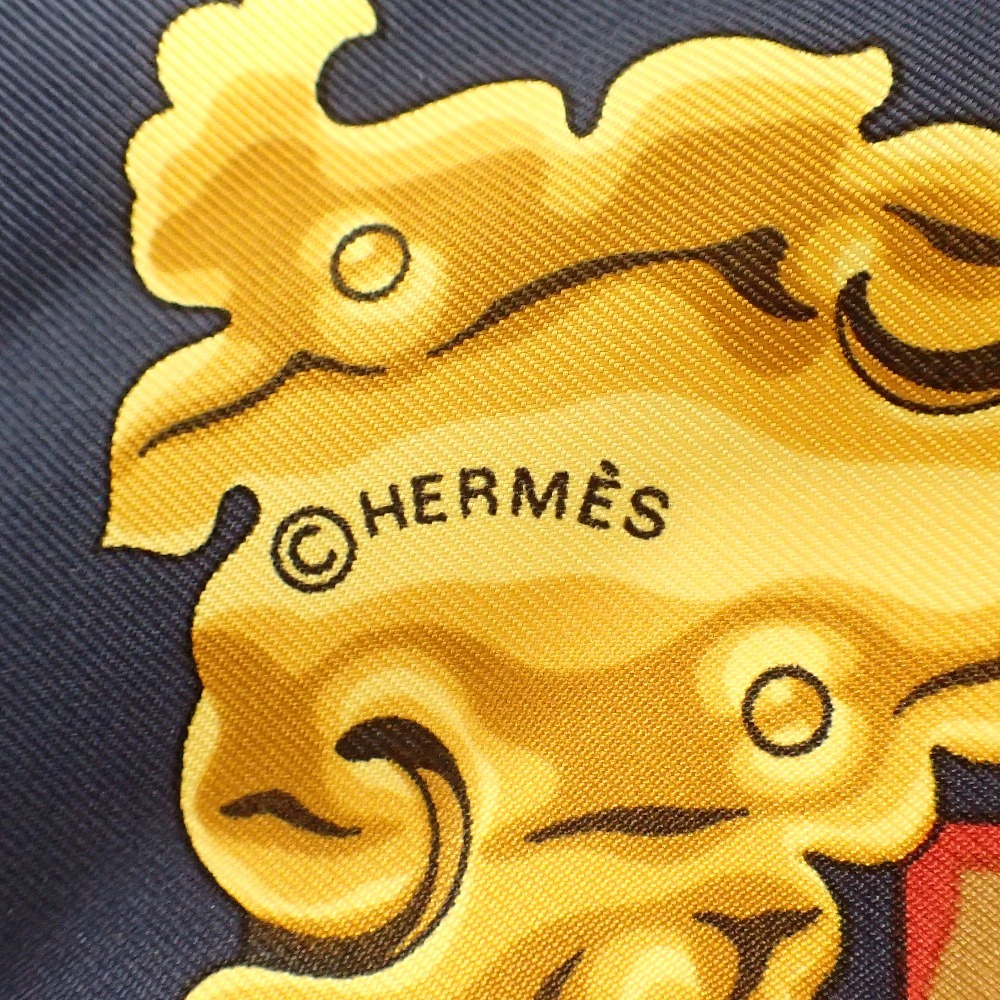 美品 HERMES エルメス NIKKO 日光東照宮 カレ90 スカーフ マルチカラー レディース_画像7